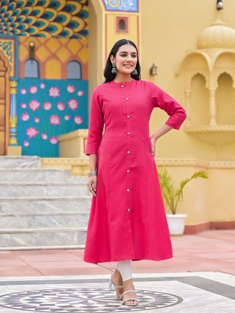 Shifory Pink A-Line Silk Kurti for Women - Image 4